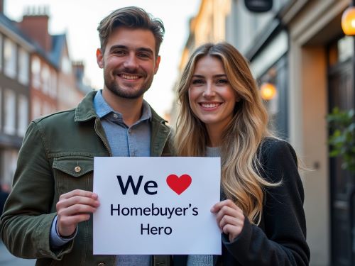 Couple excited by the prospect of using Homebuyers Hero